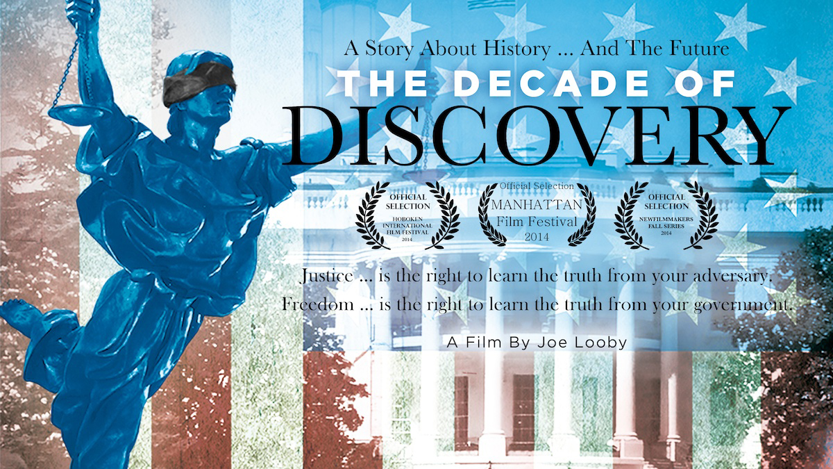 The Decade of Discovery film cover with a blindfolded statue